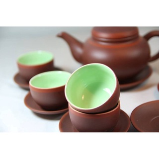 Chén, đĩa uống trà đất đỏ đẹp