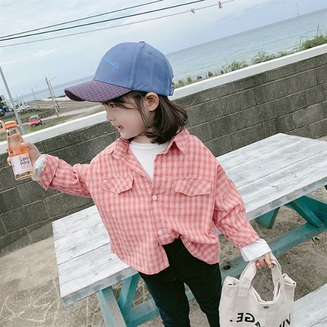 ÁO SƠ MI KẺ KA RÔ CHO BÉ GÁI PHONG CÁCH HÀN QUỐC SIÊU DỄ THƯƠNG