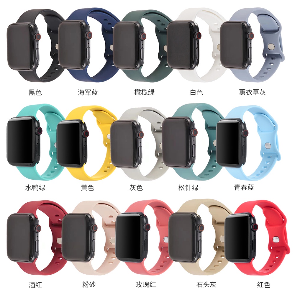 Dây Đeo Đồng Hồ Bằng Silicone Kích Thước 49mm 44mm 45mm 41mm 40mm 38mm 42 Cho Apple Watch Correa Iwatch Series ultra 8 7 6 Se 5 4 3 7