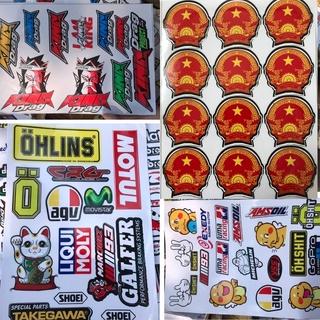 tem dán xe máy, ô tô, mũ bảo hiểm ... chống thấm nước, chống bay màu