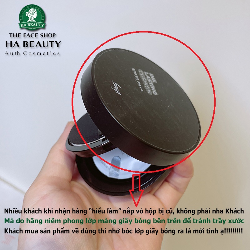 Phấn nước trang điểm lâu trôi che phủ tốt khuyết điểm hàn quốc The Face Shop fmgt Ink Lasting Cushion 15g SPF30 PA++