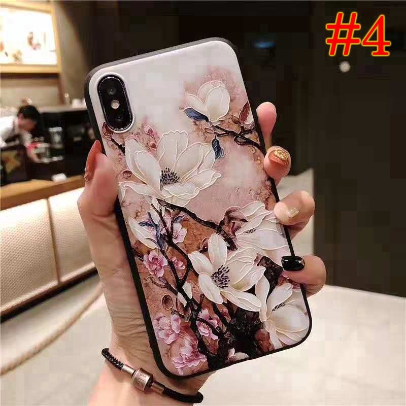 Ốp điện thoại iPhone 6/6S/6 Plus/7 8/7 8 Plus/X/XS/XR/XS MAX nhựa dẻo in hình ảnh Hoa Mẫu Đơn/Lily trắng để lựa chọn