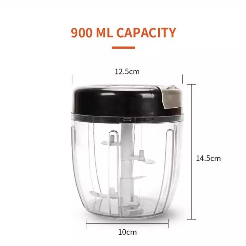 Dụng Cụ Xay Tỏi , Ớt Kéo Tay MIGECON New 900ML 5 Lưỡi Mẫu Mới - Dụng Cụ Hỗ Trợ Nấu An Tiện Ích.