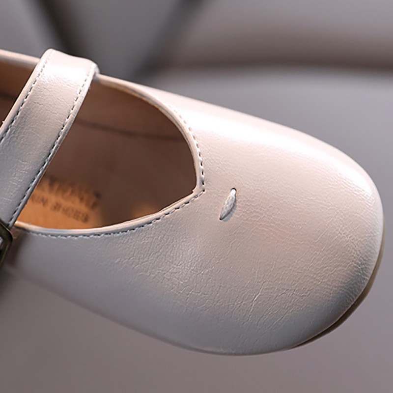 Giày búp bê đế mềm bằng da chống trượt cho bé