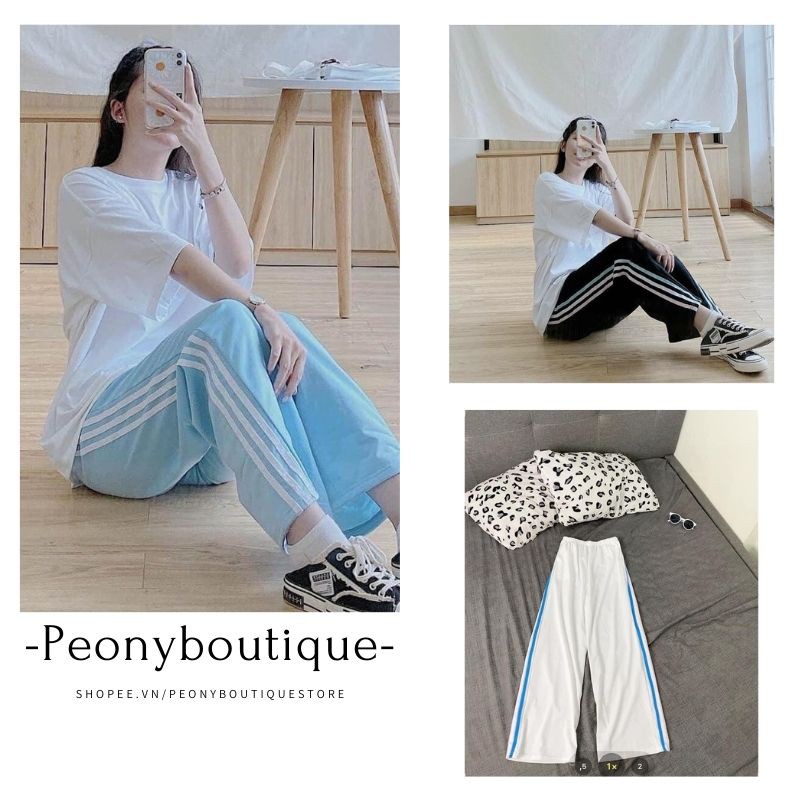 Quần Culottes Thể Thao RAINBOW Nữ  Quần thể thao 3 sọc nữ 3 màu ĐEN | TRẮNG | XANH Ulzzang HOT