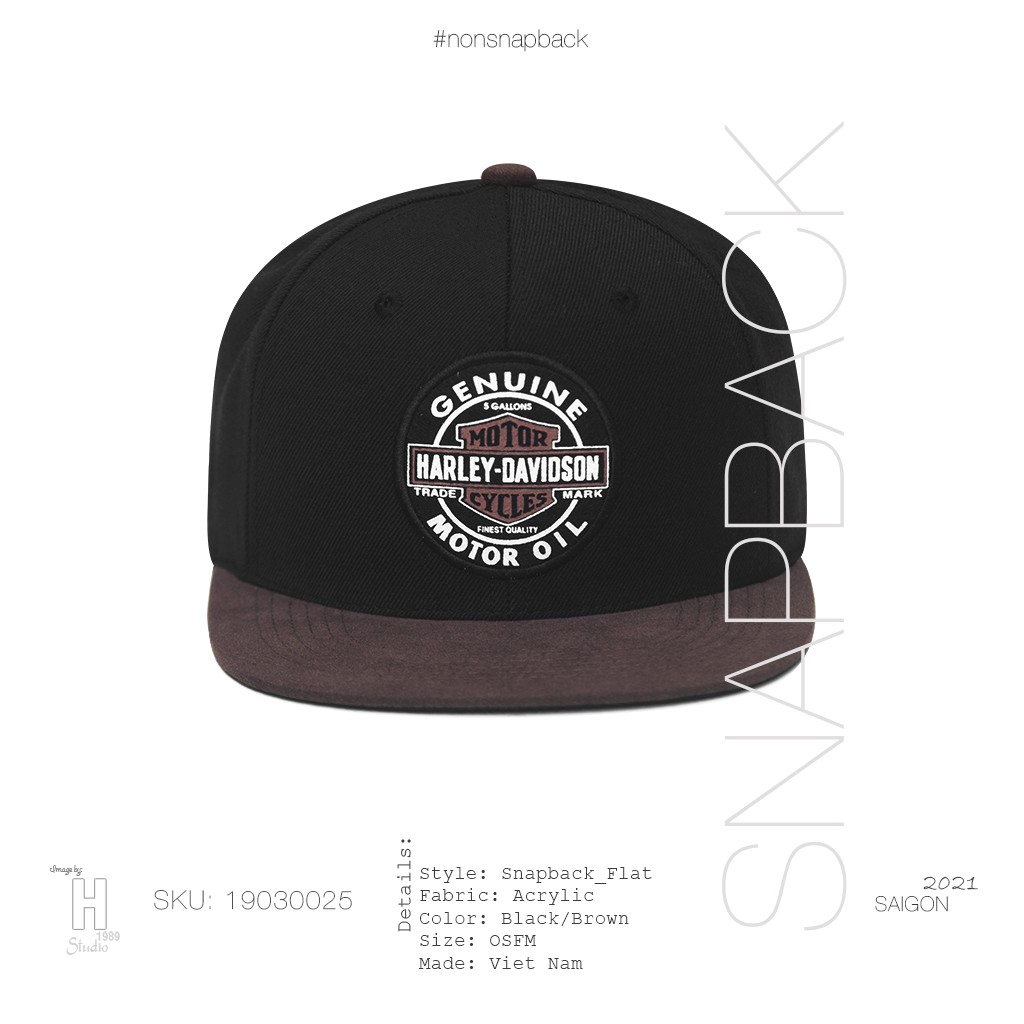 Mũ snapback thời trang nam cao cấp logo Harley hàng chất lượng tiêu chuẩn xuất khẩu khóa gài bấm free size