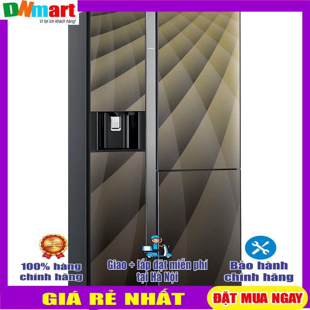 Tủ lạnh Hiatachi R-FM800XAGGV9X(DIA).569L 3 cửa, xay đá, ngăn đá chân không