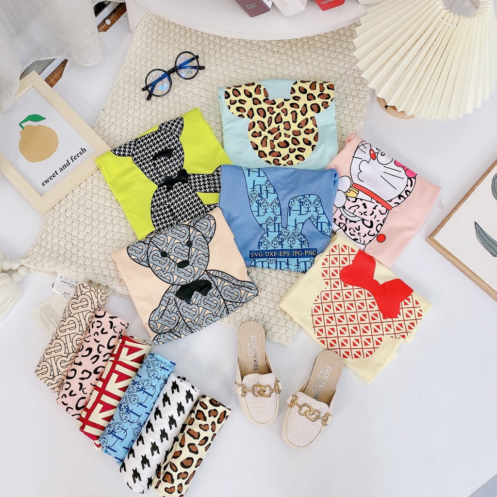 [Sz Đại] Bộ Quần Áo Bé Gái Minky Mom Quần Dài Áo Cộc Dáng Alibaba Họa Tiết Hot Trend Sang Chảnh - ALI1