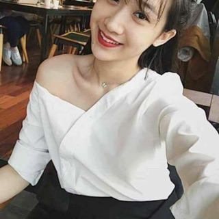 áo sơ mi lệch vai zara aut sz xs
