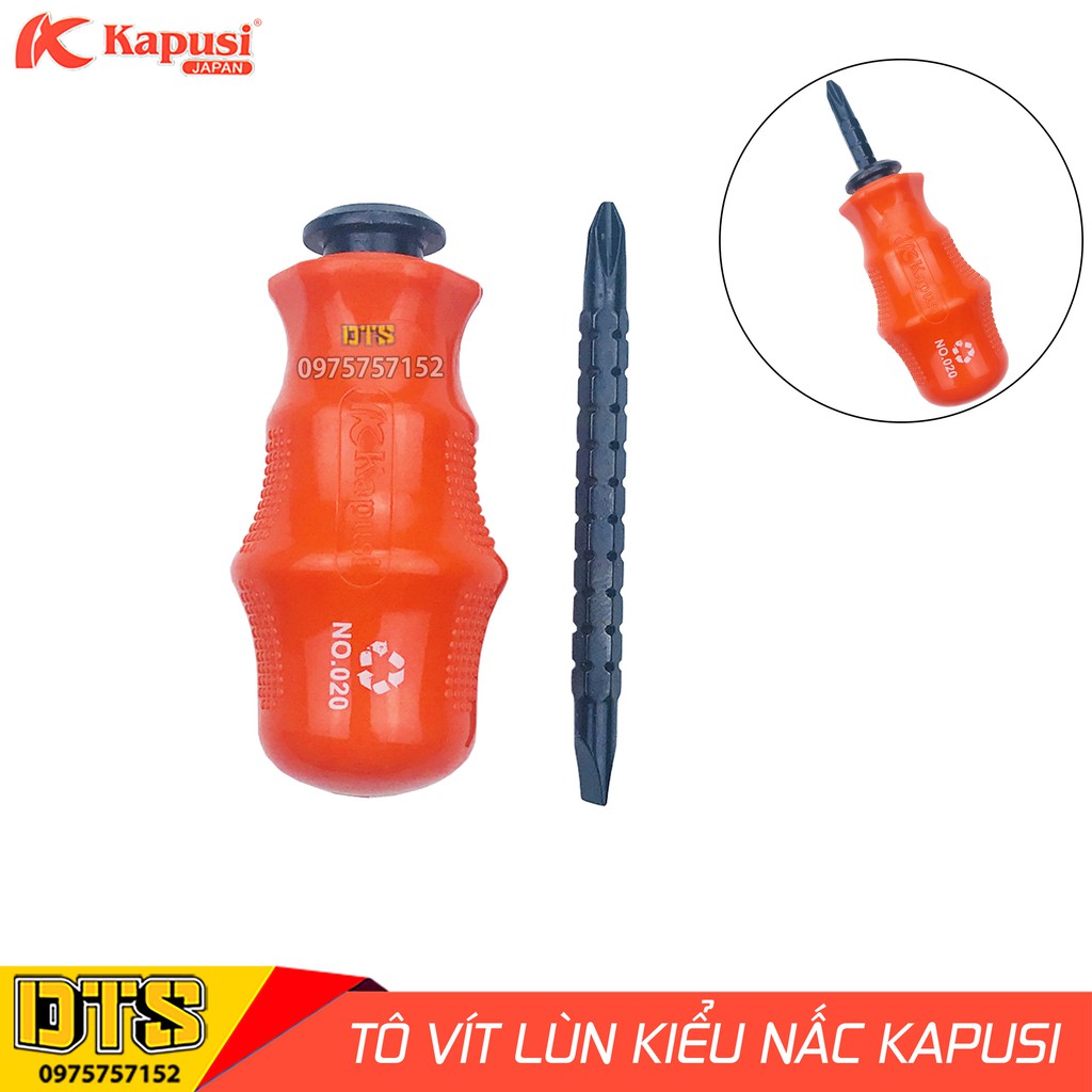 Tô vít lùn kiểu nấc 2 đầu Kapusi 85mm, tuốc nơ vít dẹp và bake trở đầu ngắn