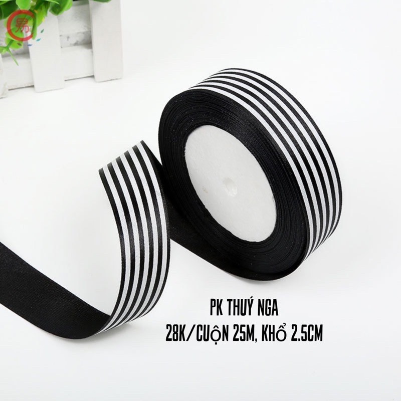 RUYBANG SỌC 2.5CM-25M TRANG TRÍ BÁNH KEM