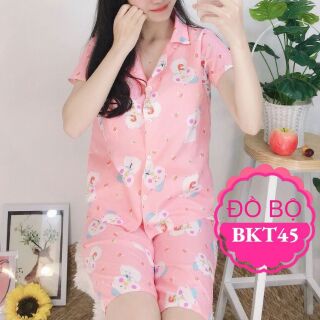 ĐỒ BỘ PIJAMA QUẦN LỬNG PHỐI HÌNH ảnh thật