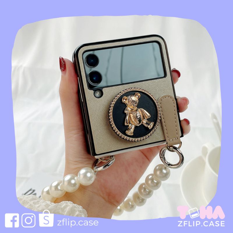 [SẴN] Ốp Samsung Z Flip 3 / Z Flip 4 chất liệu da, dây xách Z Flip3 / ZFlip3 / Z Flip4