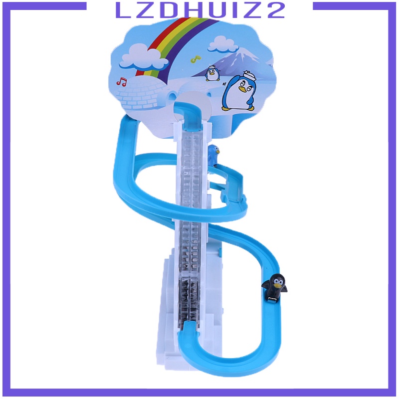 Đồ Chơi Đường Ray Cầu Thang Chim Cánh Cụt Điện Tử Les Fleurs Có Nhạc Và Đèn Vui Nhộn Dành Cho Trẻ Em
