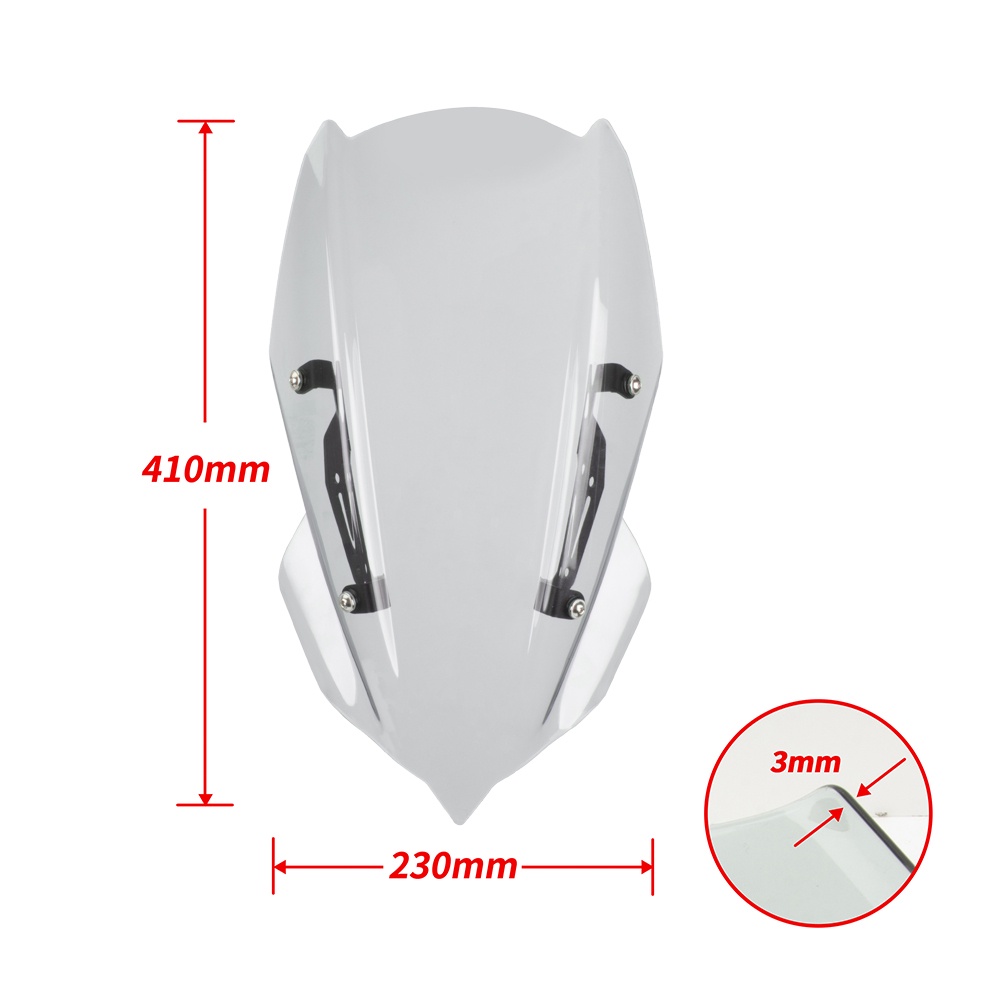 VISER Kính Chắn Gió Chuyên Dụng Cho Xe Mô Tô Kawasaki Z250 Z400 2019-2023 Z 400