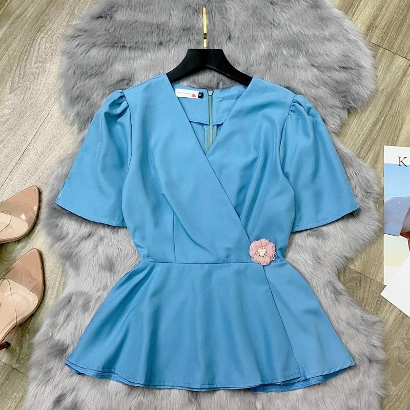 [ SIÊU PHẨM BIGSIZE ÁO KIỂU PEPLUM] che khuyết điểm 5 màu giống hình tặng kèm bông eo