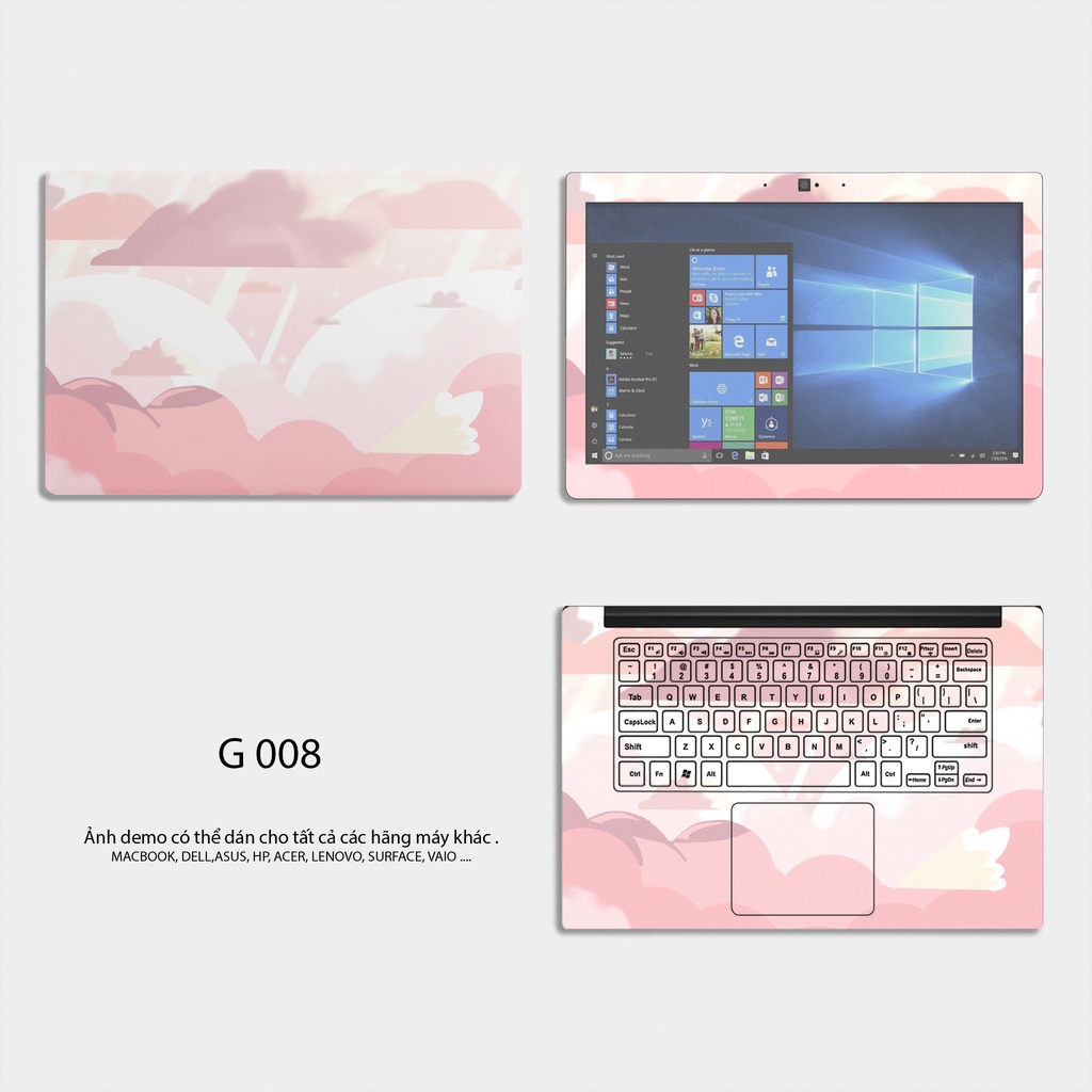 BỘ DÁN SKIN LAPTOP- chủ đề Khung Cảnh Đồ Họa Màu Hồng