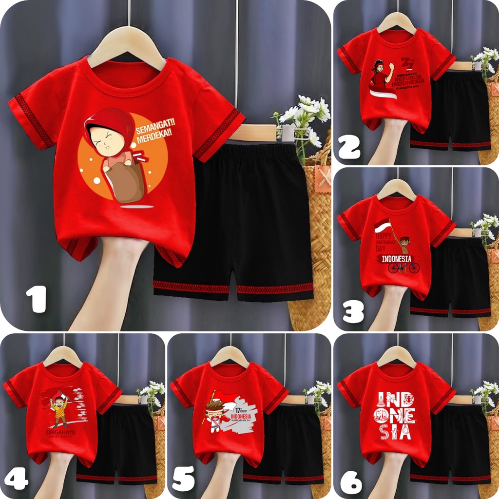 ! Bộ Đồ Cho Bé Trai Và Bé Gái | Tranh Kỹ Thuật Số Dtf | 17 tháng Tám Đỏ