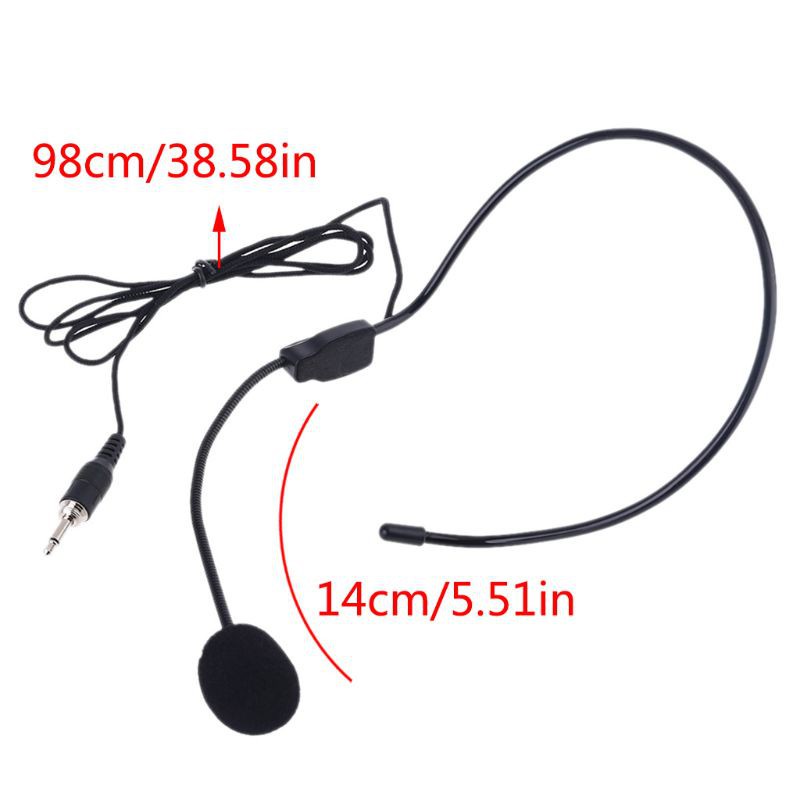 Micro tụ điện đeo đầu có dây cổng 3.5mm hỗ trợ cho giảng dạy/ phát biểu cho giáo viên/ hướng dẫn viên du lịch