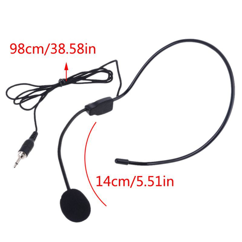 LIDU1  Screw Thread 3.5mm Wired Microphone Head Wear Guide Condenser Mic For Loudspeaker Tour Guide Teaching Lecture Speech