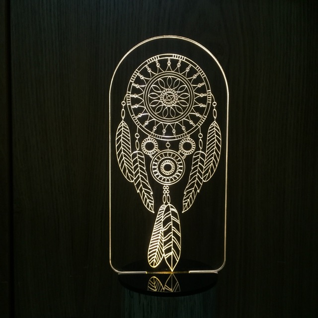 Đèn trang trí - đèn led khắc laser (dreamcatcher)