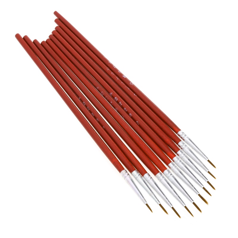 Set 10 Cọ Vẽ Màu Nước Sợi Nylon Chất Lượng Cao