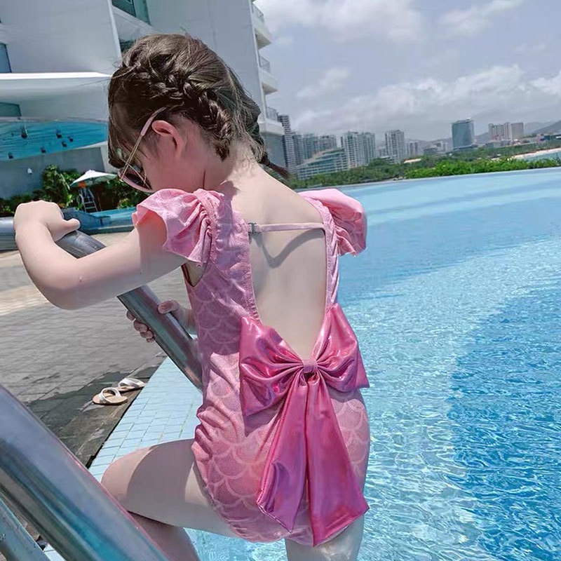 Đồ Bơi Một Mảnh Màu Hồng Dễ Thương Cho Bé