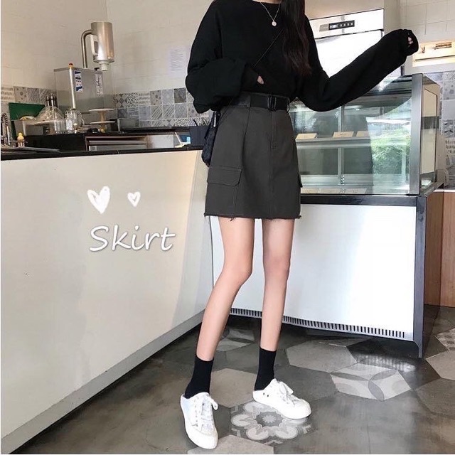 CHÂN VÁY KAKI ULZZANG KÈM BELT CÁ TÍNH | BigBuy360 - bigbuy360.vn