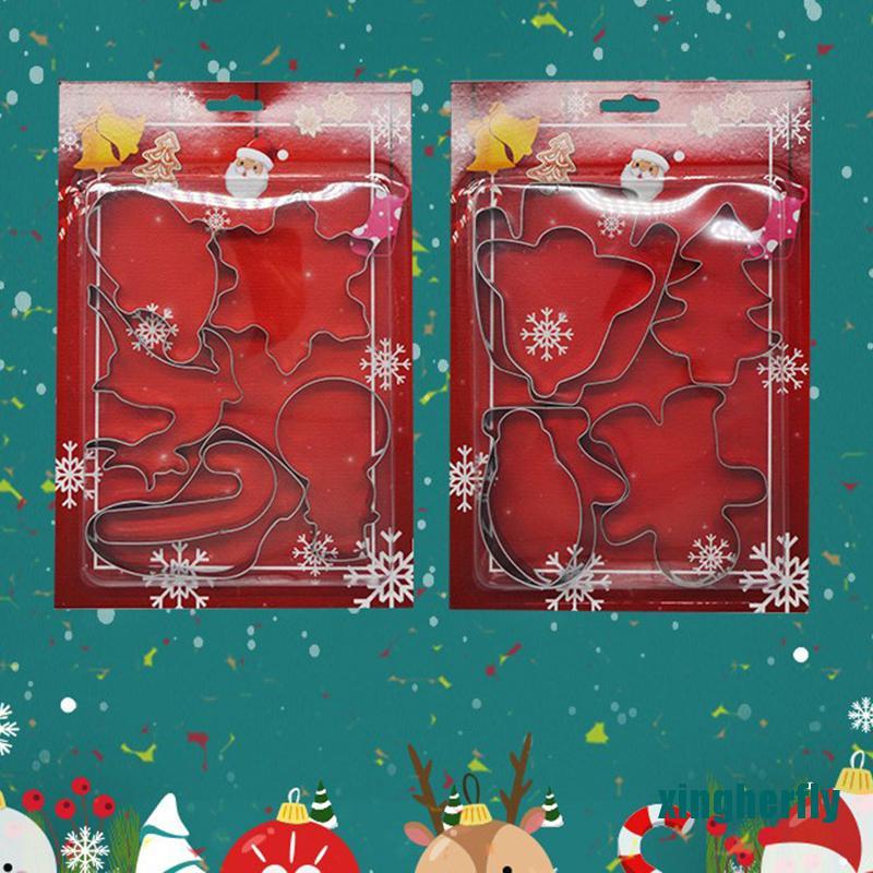 Set 6 Khuôn Làm Bánh Bằng Thép Không Gỉ Phong Cách Giáng Sinh