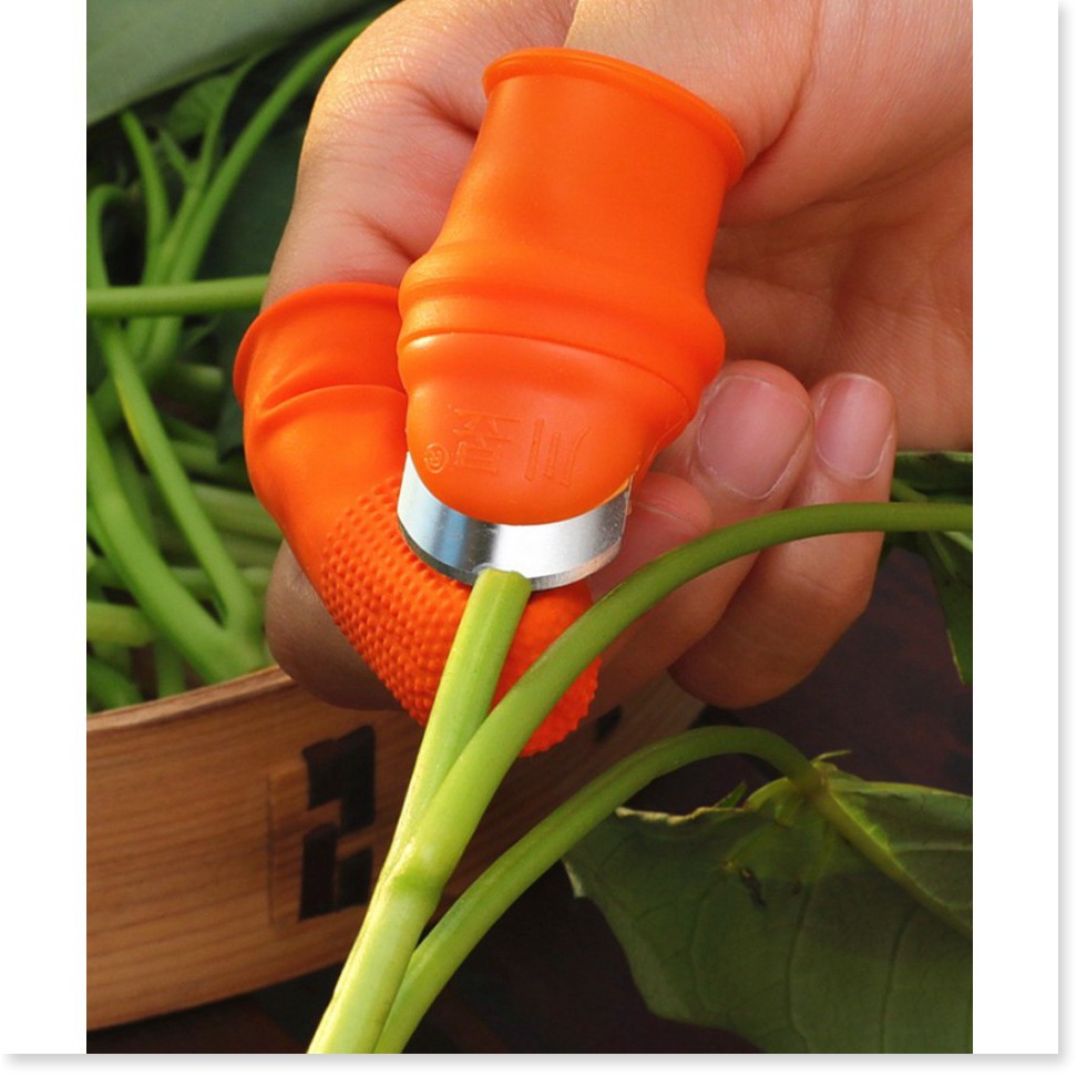 Bộ Dao Ngón Tay Cắt Rau Silicon  BH 1 THÁNG   Dụng cụ thu hoạch trái cây, cắt rau hình ngón tay an toàn 9407