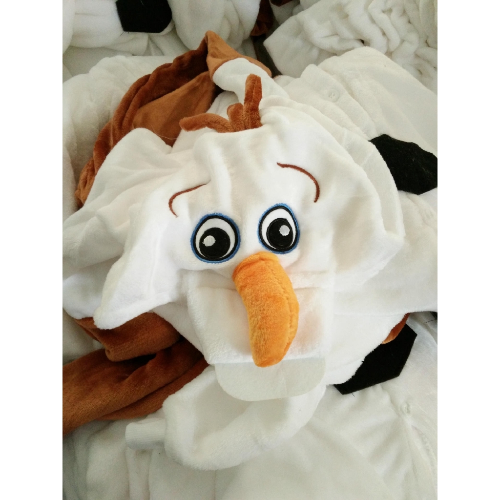 Anime Olaf snowman Costume Pajamas Cosplay Kids Boys Girls White jumpsuit Adult Christmas Xmas Party Dress