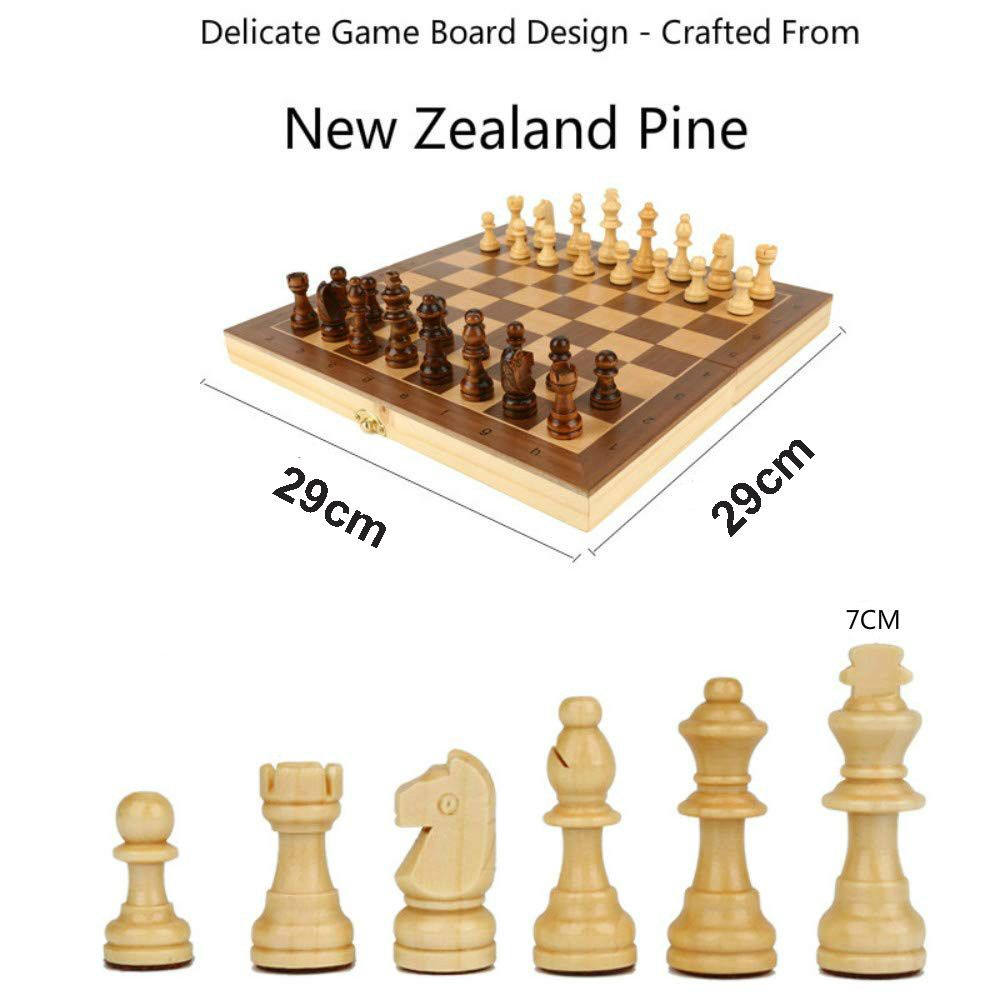 Bàn cờ vua bằng gỗ ca 29 x 29cm + Hộp Đựng Kiêm Bàn Cờ - Đồ chơi thông minh cho bé