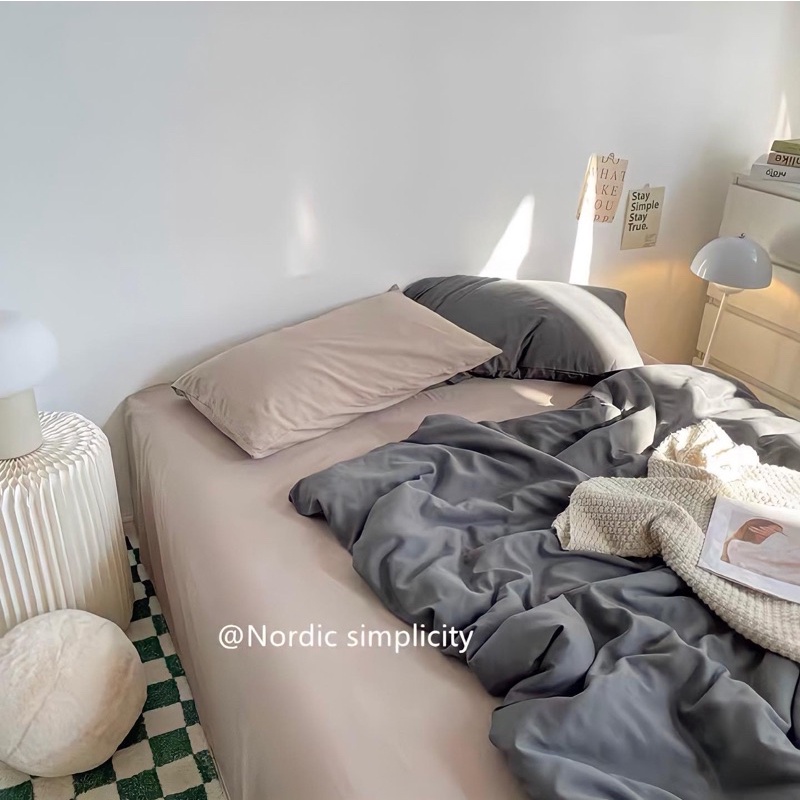 [MẪU MƠI ĐÃ CẬP NHẬT]✨Set chăn ga gối Cotton đũi: mix beige đen xám (khách xem ảnh thật tại hình cuối cùng) | BigBuy360 - bigbuy360.vn