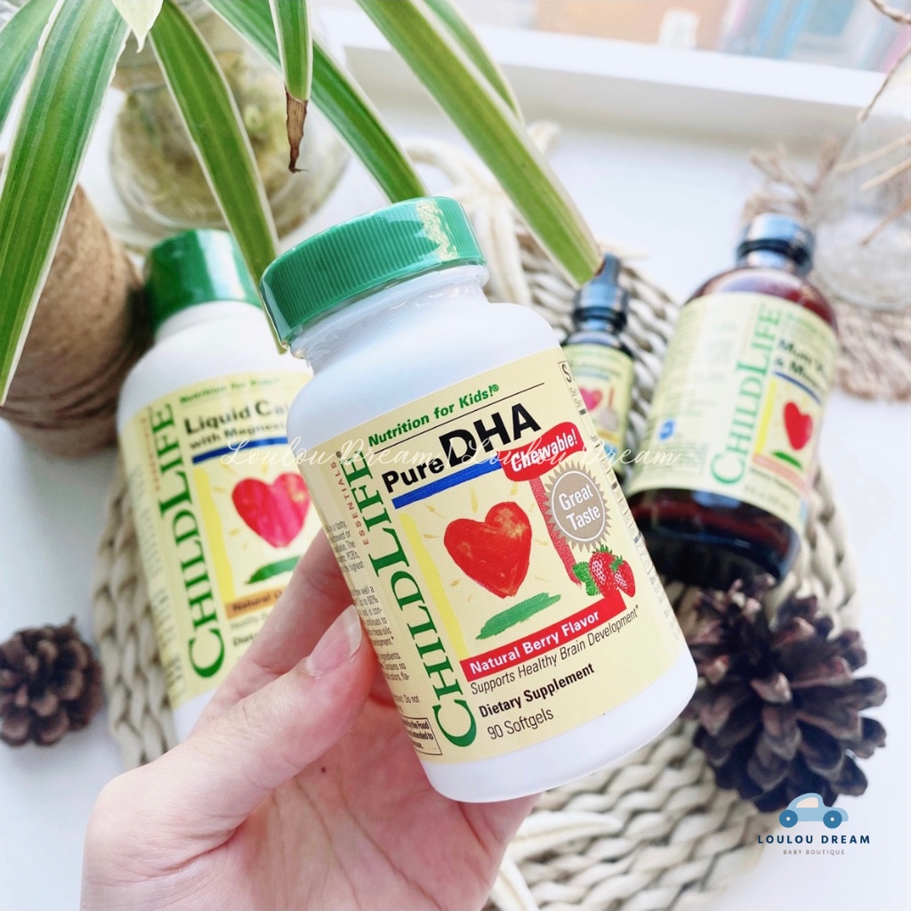 Viên ngậm Childlife Pure DHA bổ sung DHA cho bé từ 6m (90 viên) [AIR - CHÍNH HÃNG MỸ]