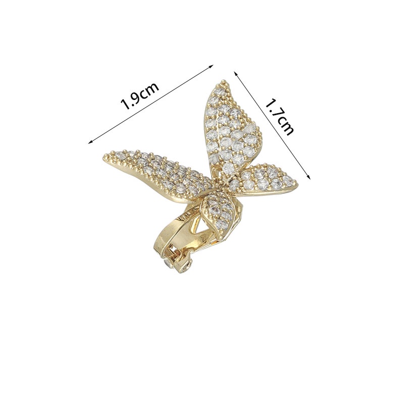 Khuyên Kẹp Vành Tai Họa Tiết Bướm Đính Đá Thời Trang Cá Tính