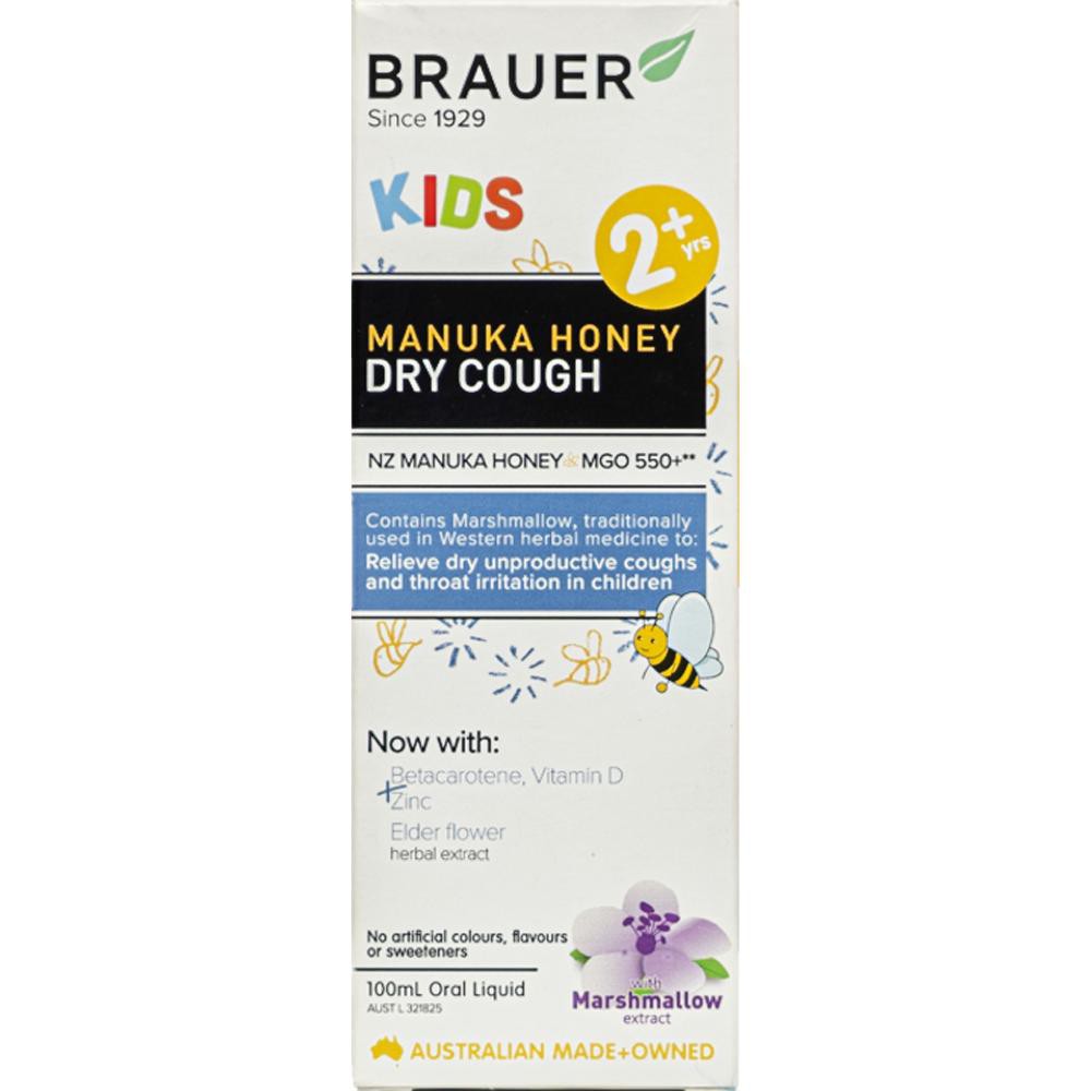 Brauer Dry Cough Giảm Ho Khan Dạng Lỏng cho trẻ 2 tuổi trở lên (100ml)