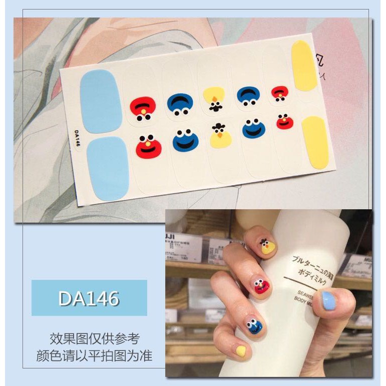 Bộ sticker dán móng tay trang trí nghệ thuật 3D phong cách Hàn Quốc dễ thương