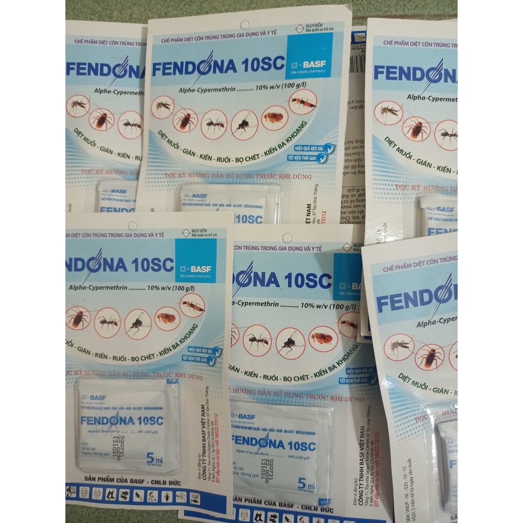 FENDONA 10SC gói 5 ml - Thuốc diệt muỗi, côn trùng, gián, kiến, ruồi, bọ chét... (Fedona Hàng châu Âu)