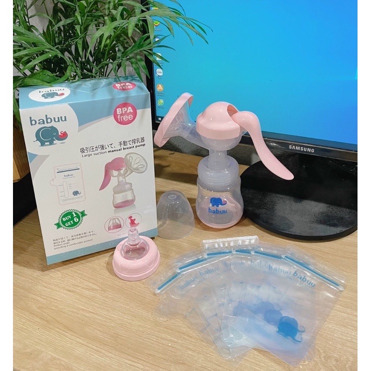 Máy hút sữa cầm tay Babuu chính hãng tặng kèm 6 túi trữa sữa cho mẹ bầu