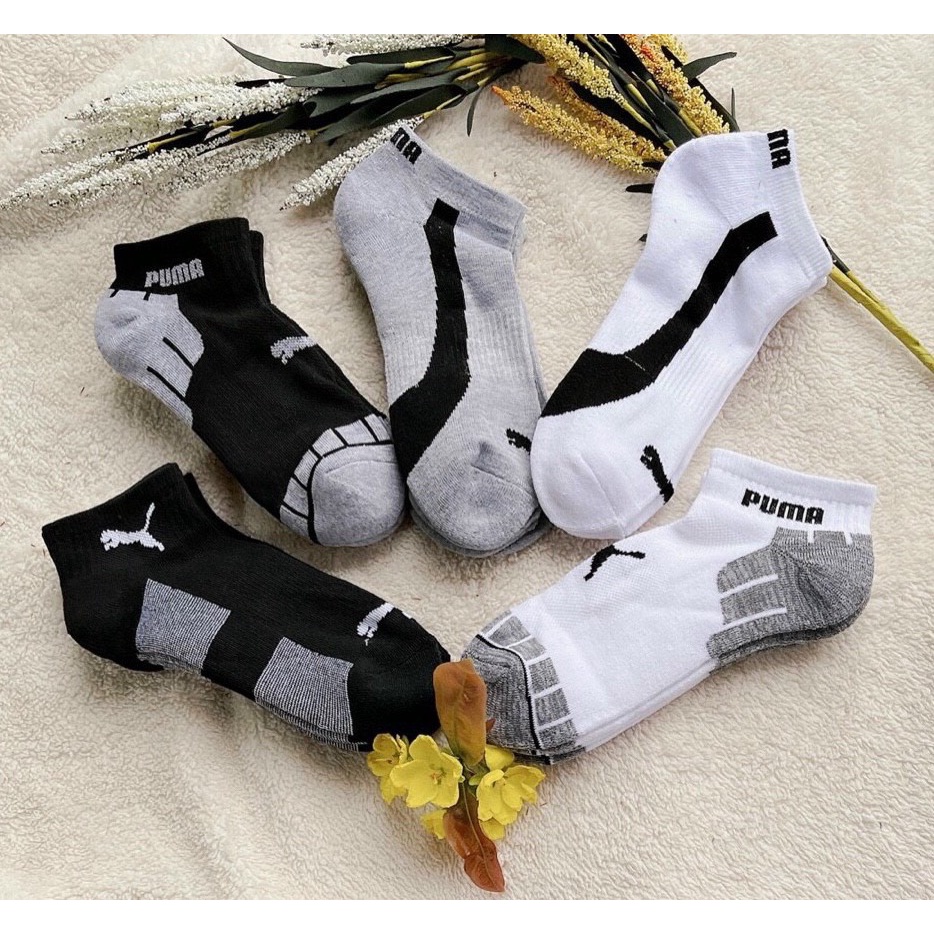 Tất vớ nam cổ ngắn Puma đệm dày xù, êm chân thoáng khí, kháng khuẩn thấm hút mồ hôi SPORT SOCKS