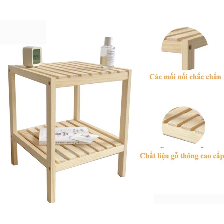 Kệ đầu giường đa năng ,gỗ thông phù hợp cho decor nhà phong cách tối giản