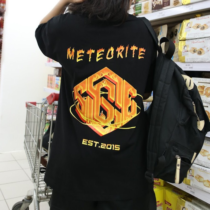 Áo phông tay lỡ Meteorite SGES form rộng unisex nam nữ streetwear