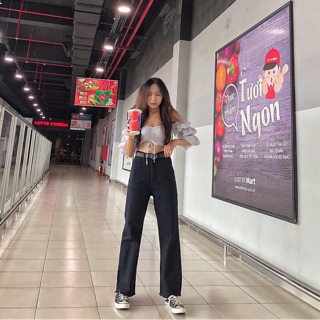 Quần jean ống suông ( ảnh thật )
