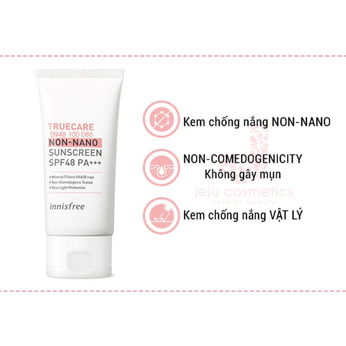 [Mini 7ml] Kem Chống Nắng Dưỡng Ẩm, Dịu Nhẹ Innisfree Truecare Non-Nano Sunscreen SPF48/PA+++