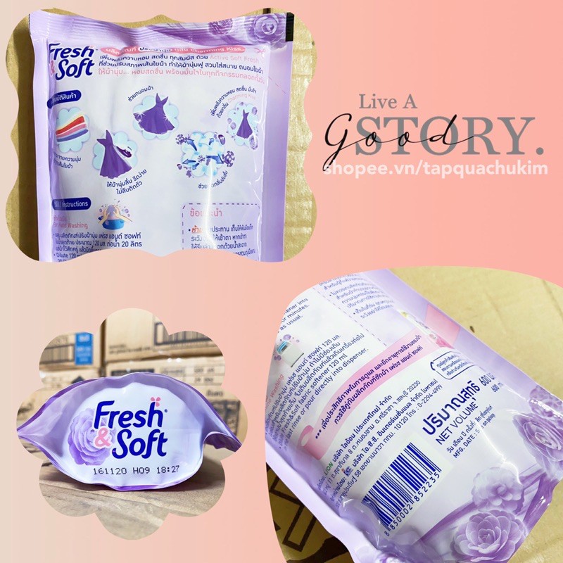 Nước xả FRESH SOFT Thái Lan 600ML (thơm hơn Comfort) - tapquachukim