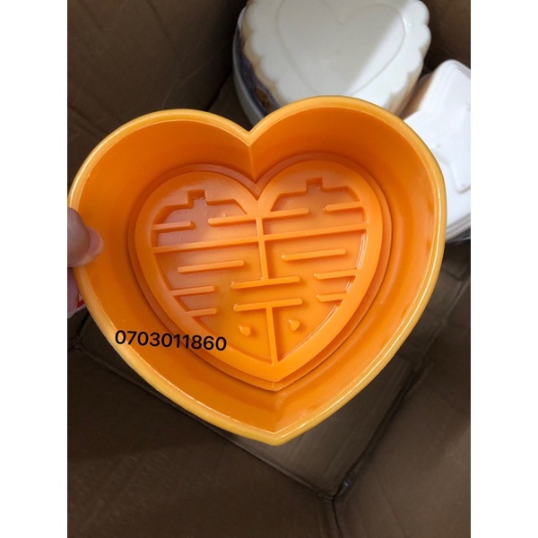 Khuôn xôi chữ SONG HỶ hình trái tim 15cm - làm xôi đám cưới,đám hỏi