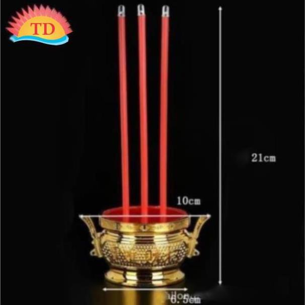 Bộ lư hương và 2 nến bàn thờ ông bà tổ tiên điện tử đèn led