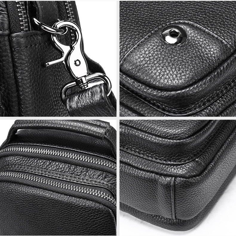 TÚI XÁCH NAM DA THẬT MÀU ĐEN DB175