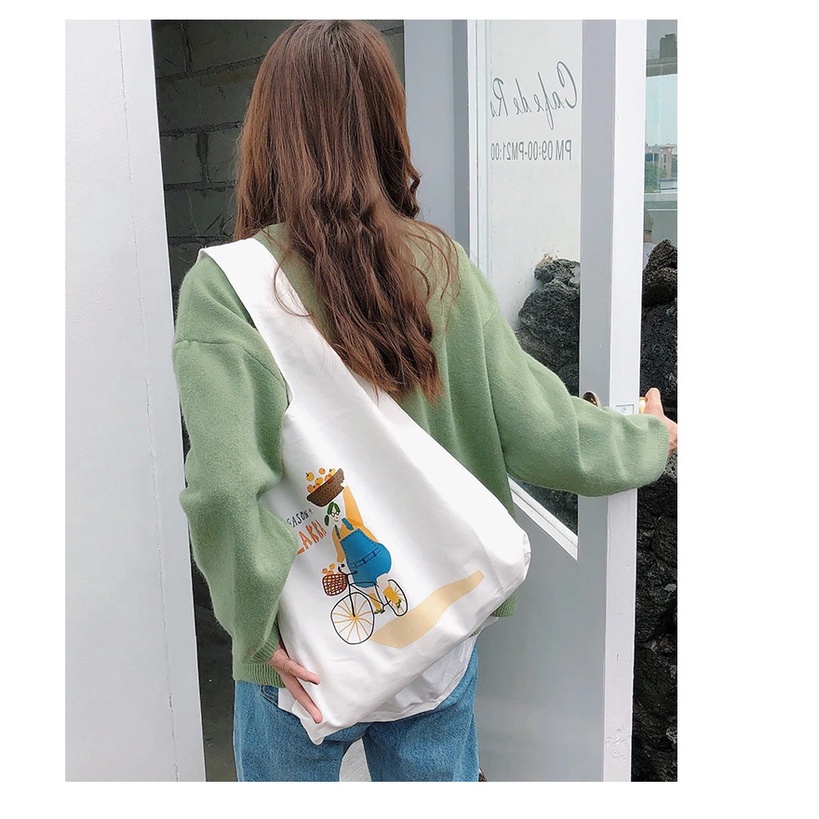 Túi Tote Vải Canvas Đựng Đồ Đi Học, Đi chơi, Phong Cách Ulzzang Giá Rẻ