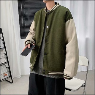 Áo Khoác Bóng Chày Form Rộng Phong Cách Retro Hàn Quốc Cho Nam